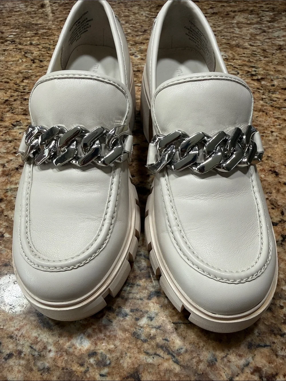 MADDEN GIRL Hoxtonn Womens Chunky Loafers size 8.5 color bone